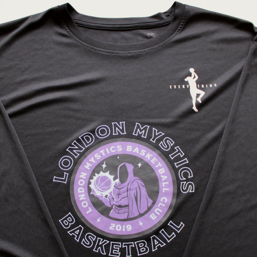 Dri-FIT rounded logo London Mystics Basketball black tee (long sleeve)