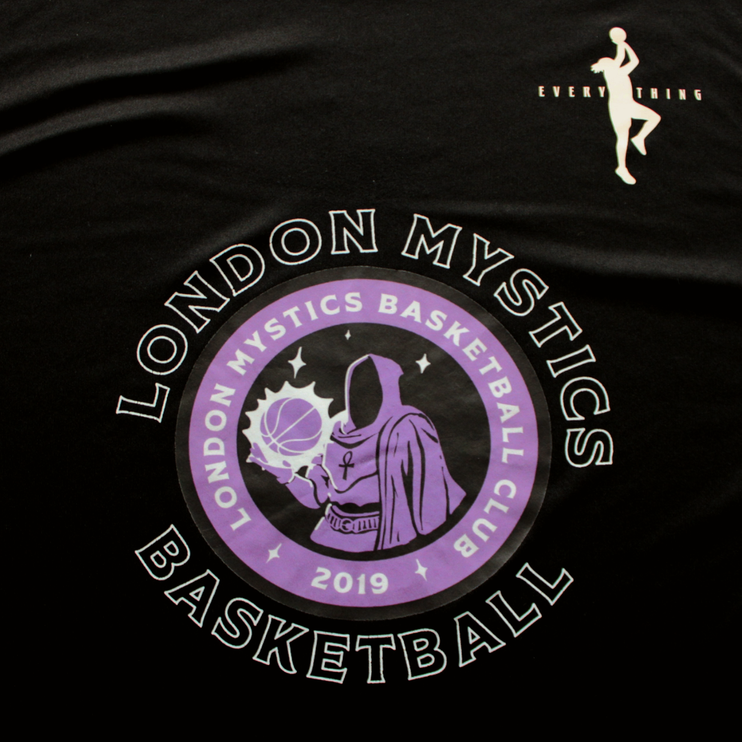 Dri-FIT rounded logo London Mystics Basketball black tee (long sleeve)